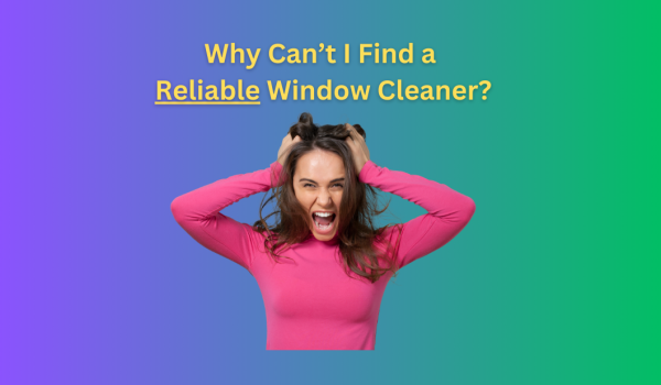 A picture of a frustrated woman who cant find a reliable window cleaner